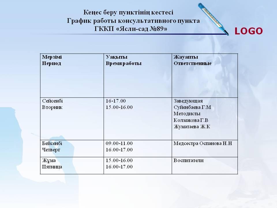 План консультативного пункта